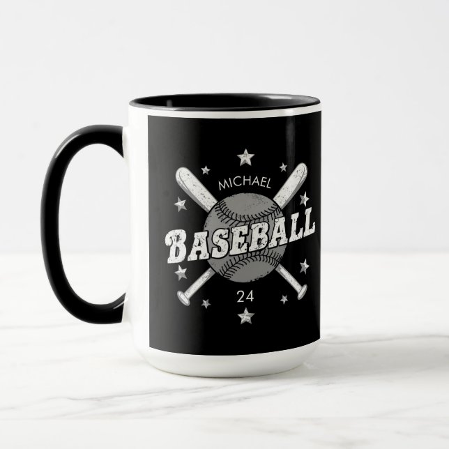 Trendy Personalisiert Baseball Name und Nummer Tasse (Links)