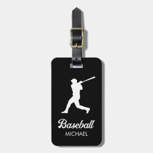 Trendy Personalisiert Baseball Player Black Gepäckanhänger