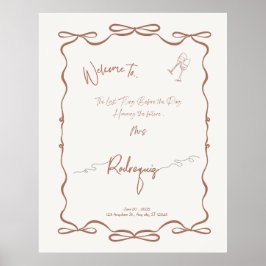 Trendy Personalisiert Brautparty Willkommenszeiche Poster