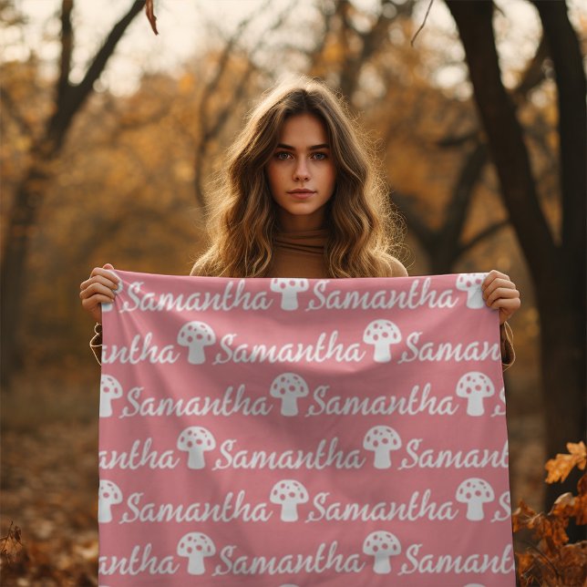 Trendy Personalisiert Calligrafy Name Mushroom Fleecedecke (Von Creator hochgeladen)