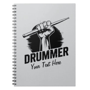 Trendy Personalisiert Drummer Faust mit Drumsticks Notizblock