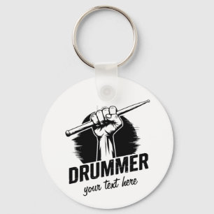 Trendy Personalisiert Drummer Faust mit Drumsticks Schlüsselanhänger