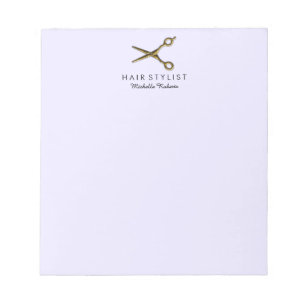 Trendy Personalisiert Gold Scissors Hair Salon Notizblock