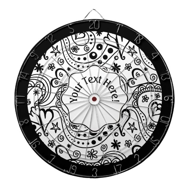 Trendy Personalisiert Hearts und Liebe Doodle Must Dartscheibe (vorne)
