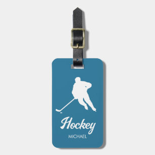 Trendy Personalisiert Hockey Player Name blau Gepäckanhänger