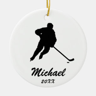 Trendy Personalisiert Hockey Player Name Keramik Ornament