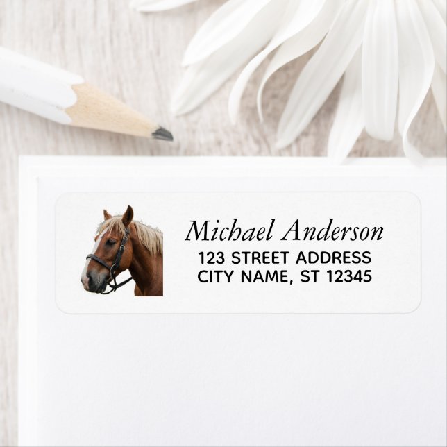 Trendy Personalisiert Horse Rücksendeadresse (Insitu)