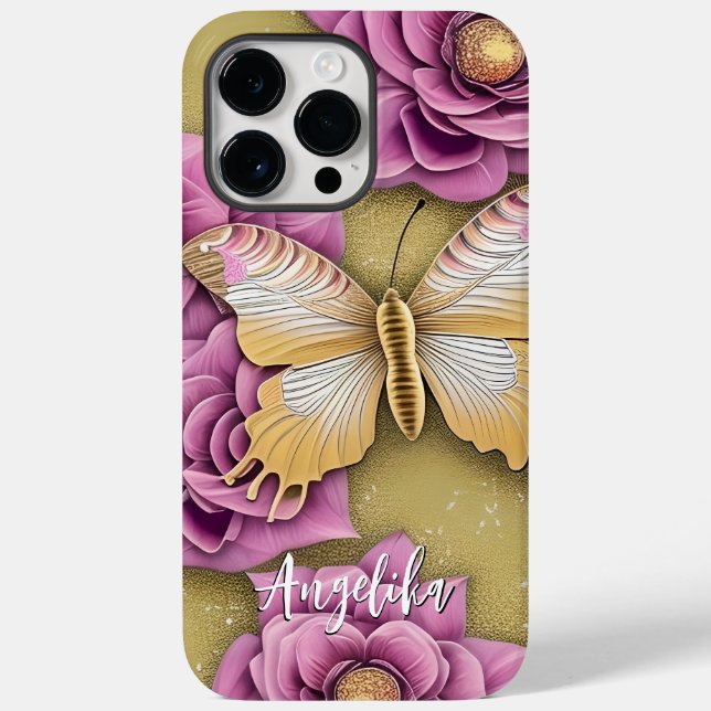 Trendy Personalisiert Name Butterfly Case-Mate iPhone Hülle (Rückseite)