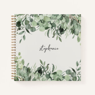 Trendy Personalisiert Name Eukalyptus Greenery Notizbuch