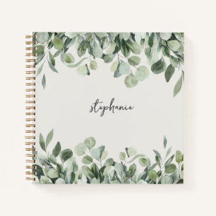 Trendy Personalisiert Name Eukalyptus Greenery Notizbuch
