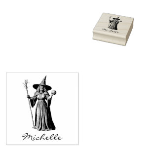 Trendy Personalisiert Name Hexe Halloween Gummistempel