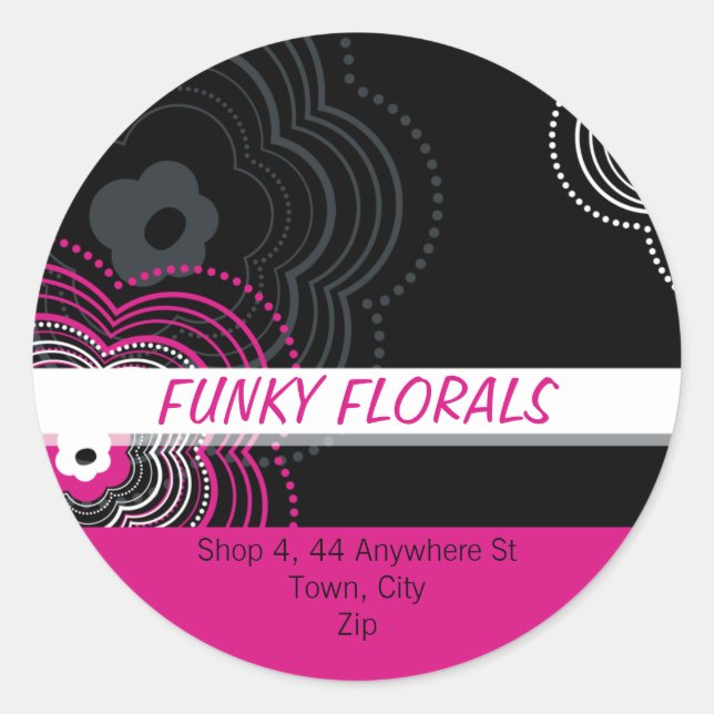 TRENDY PERSONALISIERT STICKER :: funky Blume 2 (Vorderseite)