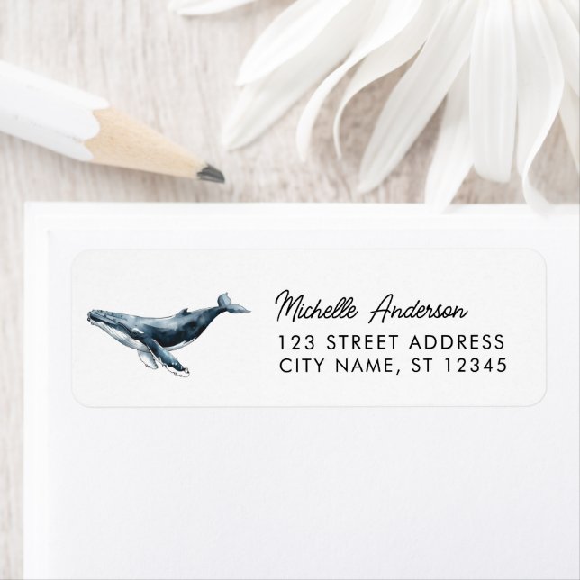Trendy Personalisiert Whale Rücksendeadresse (Insitu)