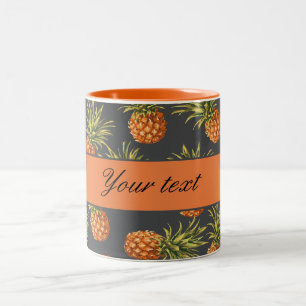 Trendy personalisierte Ananas Zweifarbige Tasse