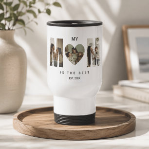 Trendy personalisierte Foto-MUTTER-Herz-Reisebeche Reisebecher