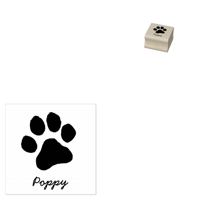 Trendy Personalized  Cat Pet Paw Print Cute        Gummistempel (Stempel)
