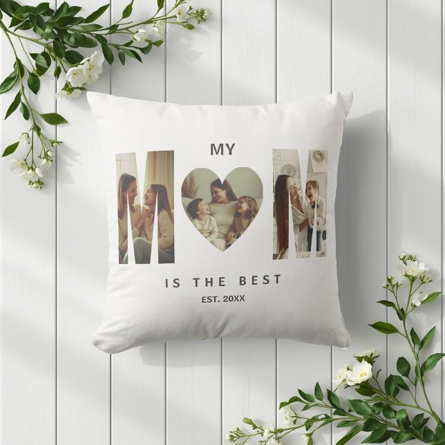 Trendy Personalized Photo MOM Heart Pillow Kissen (Von Creator hochgeladen)