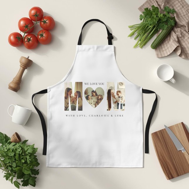 Trendy Personalized Photo WE LOVE YOU Mom Apron Schürze (Von Creator hochgeladen)