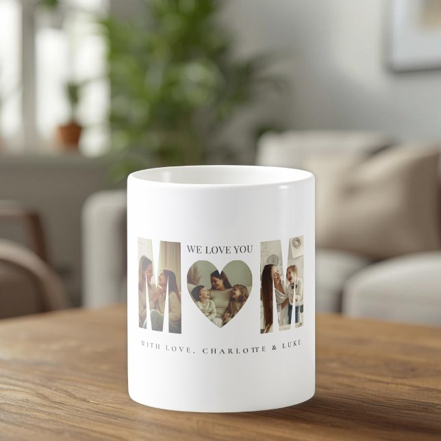 Trendy Personalized Photo WE LOVE YOU Mom Mug Kaffeetasse (Von Creator hochgeladen)