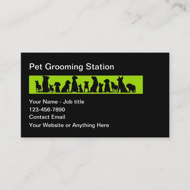 Trendy Pet Grooming Business Cards Terminkarte (Vorderseite)