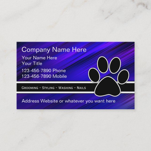 Trendy Pet Service Business Cards Visitenkarte (Vorderseite)
