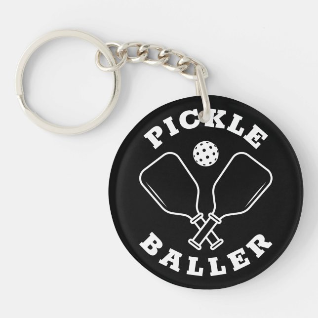 Trendy Pickle Baller Black Schlüsselanhänger (Vorderseite)