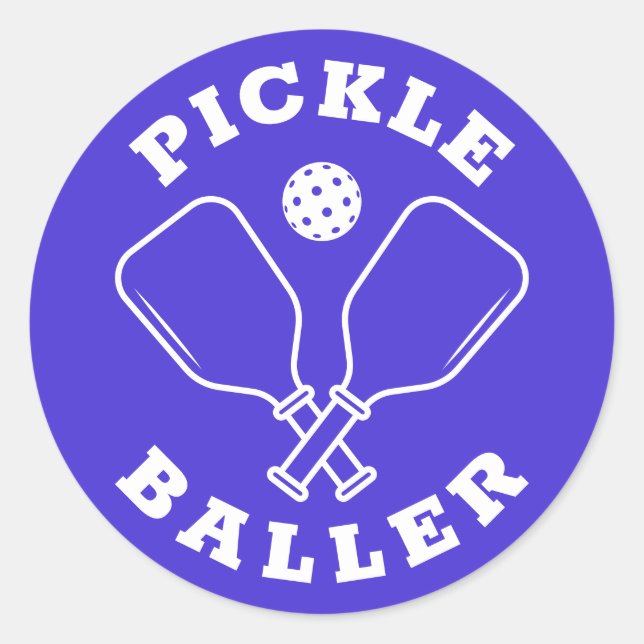 Trendy Pickle Baller Electric Blue Runder Aufkleber (Vorderseite)