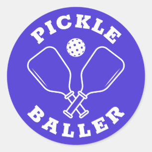 Trendy Pickle Baller Electric Blue Runder Aufkleber