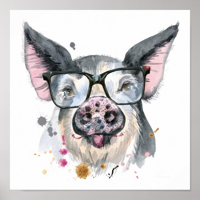 Trendy Pig Poster (Vorne)