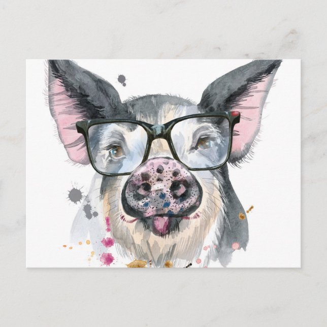 Trendy Pig Postkarte (Vorderseite)
