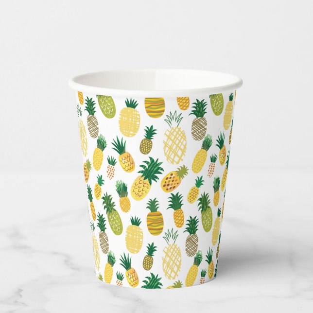 Trendy Pineappel Pattern Pappbecher (Links)