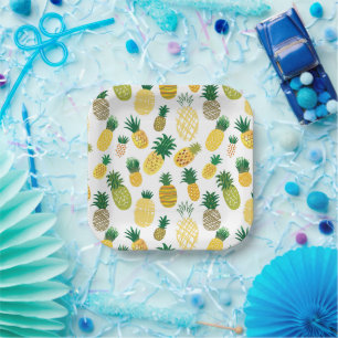 Trendy Pineappel Pattern Pappteller