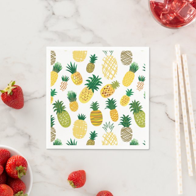 Trendy Pineappel Pattern Serviette (Beispiel)