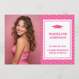 Trendy Pink 2026 Graduation Announcement Einladung