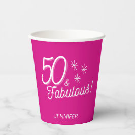 Trendy Pink 50 und Fabulous Paper Cup Pappbecher