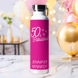 Trendy Pink 50 und prächtig Geburtstag Trinkflasche