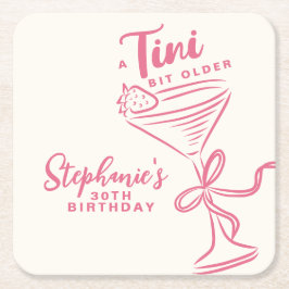 Trendy Pink A Tini Bit Ältere 30. Geburtstag Rechteckiger Pappuntersetzer