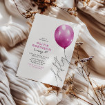 Trendy Pink Balloon 50. Geburtstag Einladung<br><div class="desc">Erleben Sie das 50. Kapitel Ihres Lebens mit unseren stilvollen und einzigartigen Einladungen zum Geburtstag. Mit schicker Typografie und einer "fünfzig" Ballonsaite auf weißem Hintergrund,  sind unsere Einladungen sicher,  den Ton für eine Geburtstagsparty Set,  an die man sich noch viele Jahre erinnern wird.</div>
