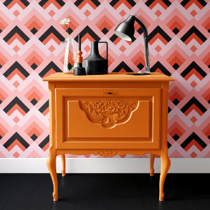 Trendy Pink & Black Geometrie Halloween Tapete