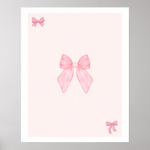 Trendy Pink Bows Wandkunst-Set, Preppy Poster, Col Poster