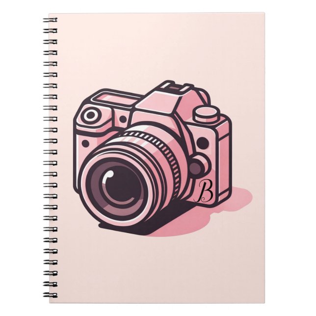 Trendy Pink DSLR-Kamera Fotografie Personalisiert Notizblock (Vorderseite)