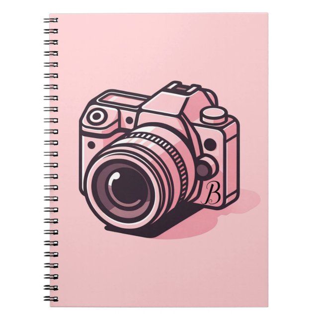 Trendy Pink DSLR-Kamera Fotografie Personalisiert Notizblock (Vorderseite)
