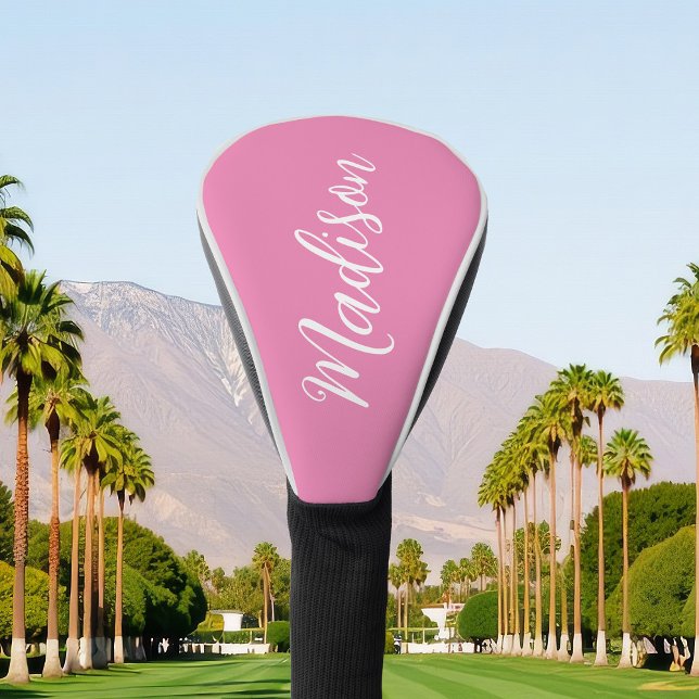 Trendy Pink Girls Name Handgeschriebenes Skript be Golf Headcover (Von Creator hochgeladen)