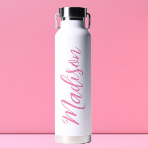 Trendy Pink Girls Name Handgeschriebenes Skript be Trinkflasche
