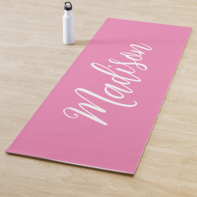 Trendy Pink Girls Name Handgeschriebenes Skript be Yogamatte (Beispiel)