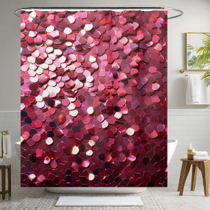 Trendy Pink Glitzer Duschvorhang