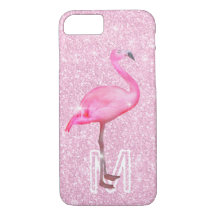 Trendy Pink Glitzer Tropical Flamingo Moderne