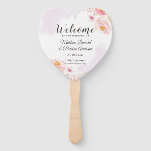Trendy Pink & Gold Floral Wedding Programm Hand Fa Fächer