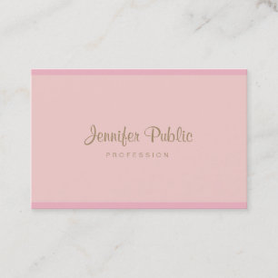 Trendy Pink Gold Handschrift Moderne Elegante Schl Visitenkarte