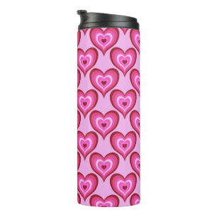 Trendy Pink Hearts Valentinstag Thermosbecher